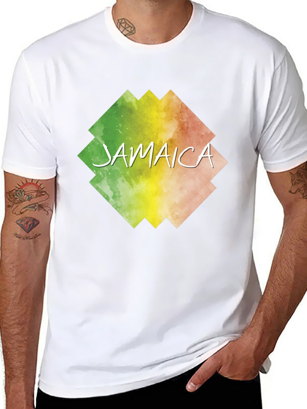 Jamaica Graphic Print Black T-Shirt