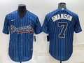 Men's Atlanta Braves Dansby Swanson Blue Replica Player Jersey
