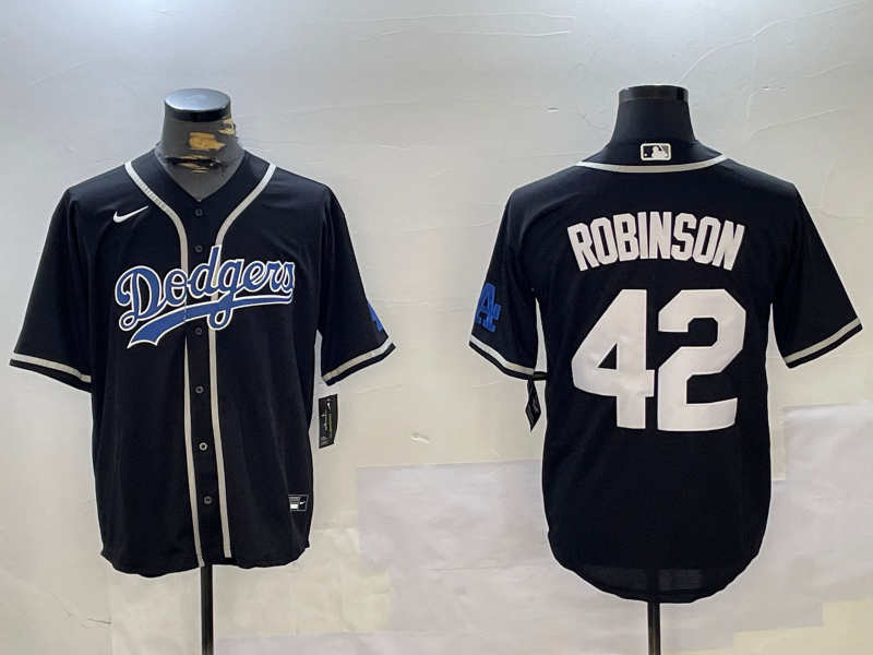Men's Los Angeles Dodgers Jackie Robinson Black Player Jersey
