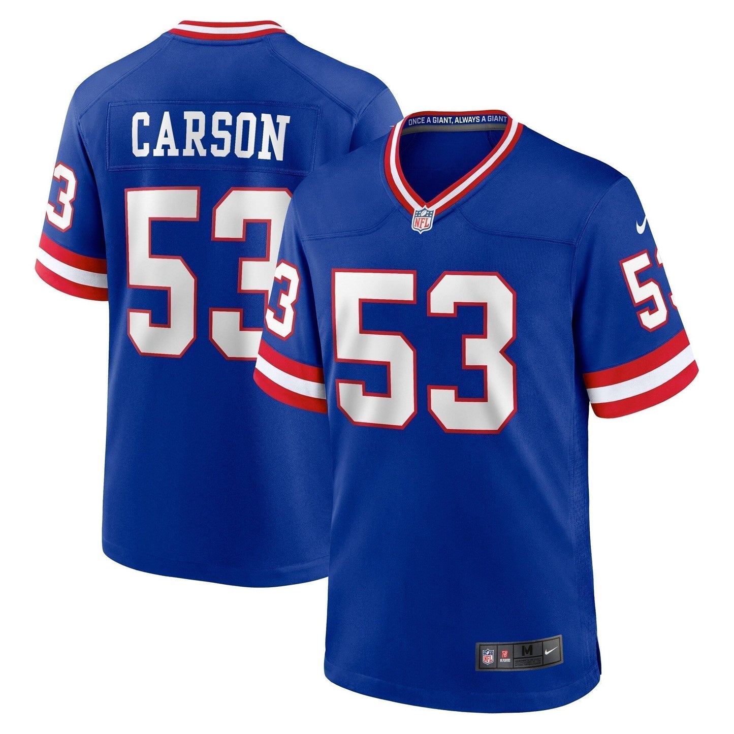 Harry Carson New York Giants  Classic Retired   Game Jersey - Royal