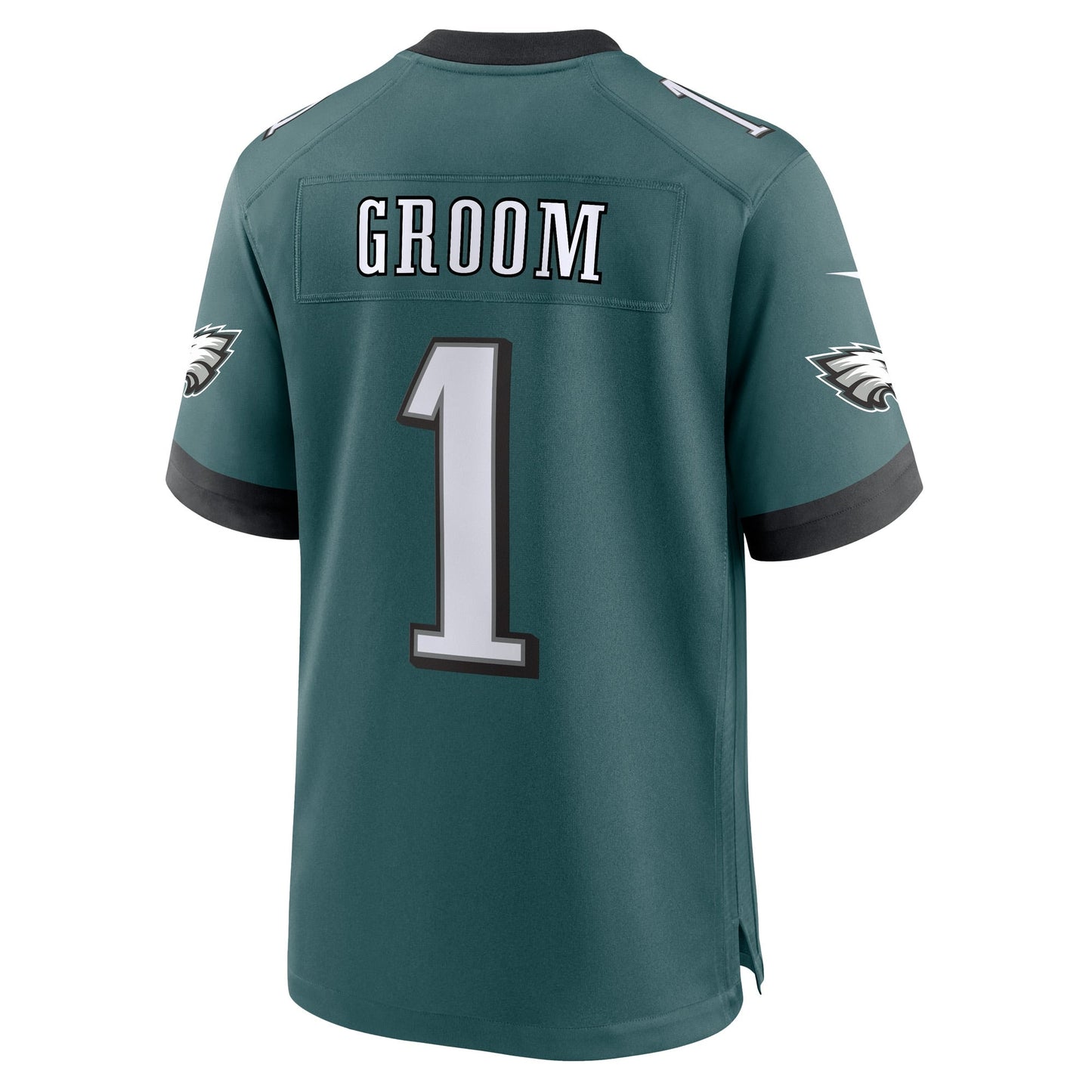 Number 1 Groom Philadelphia Eagles  Game Jersey - Midnight Green