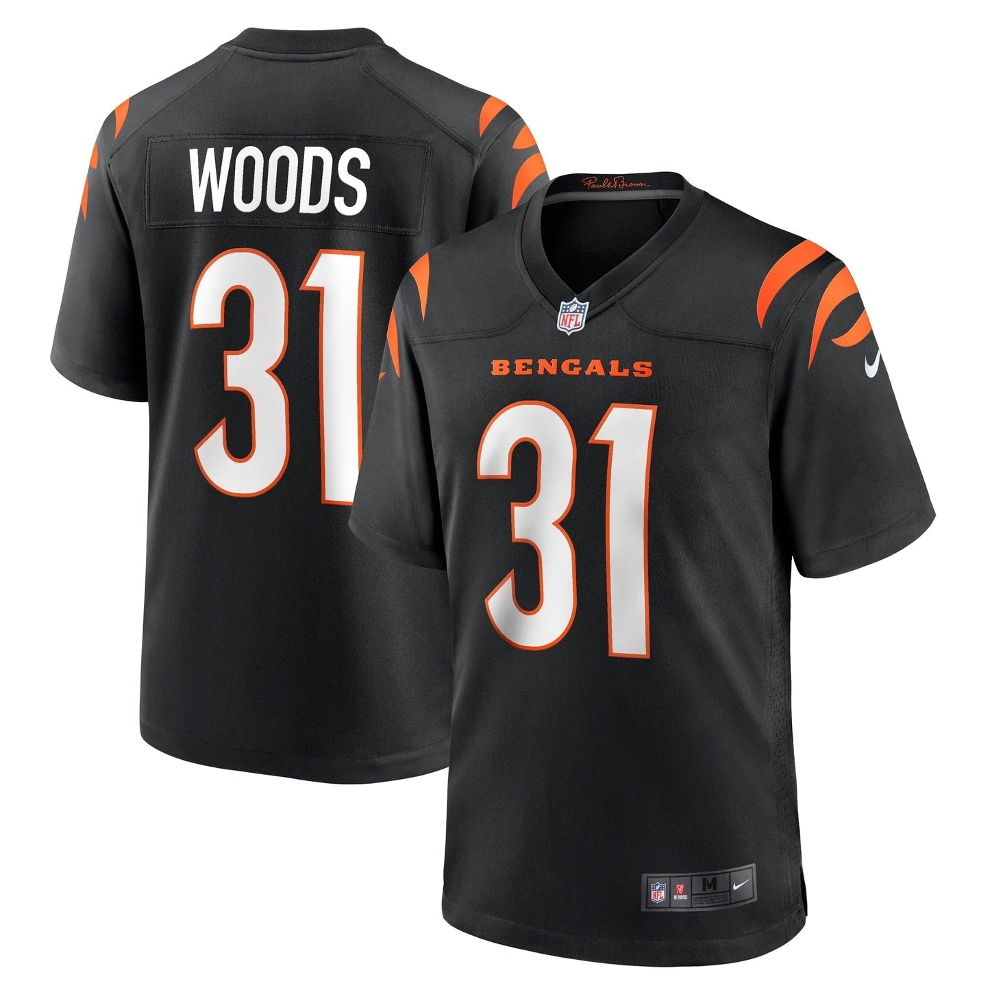 Ickey Woods Cincinnati Bengals  Retired   Game Jersey - Black
