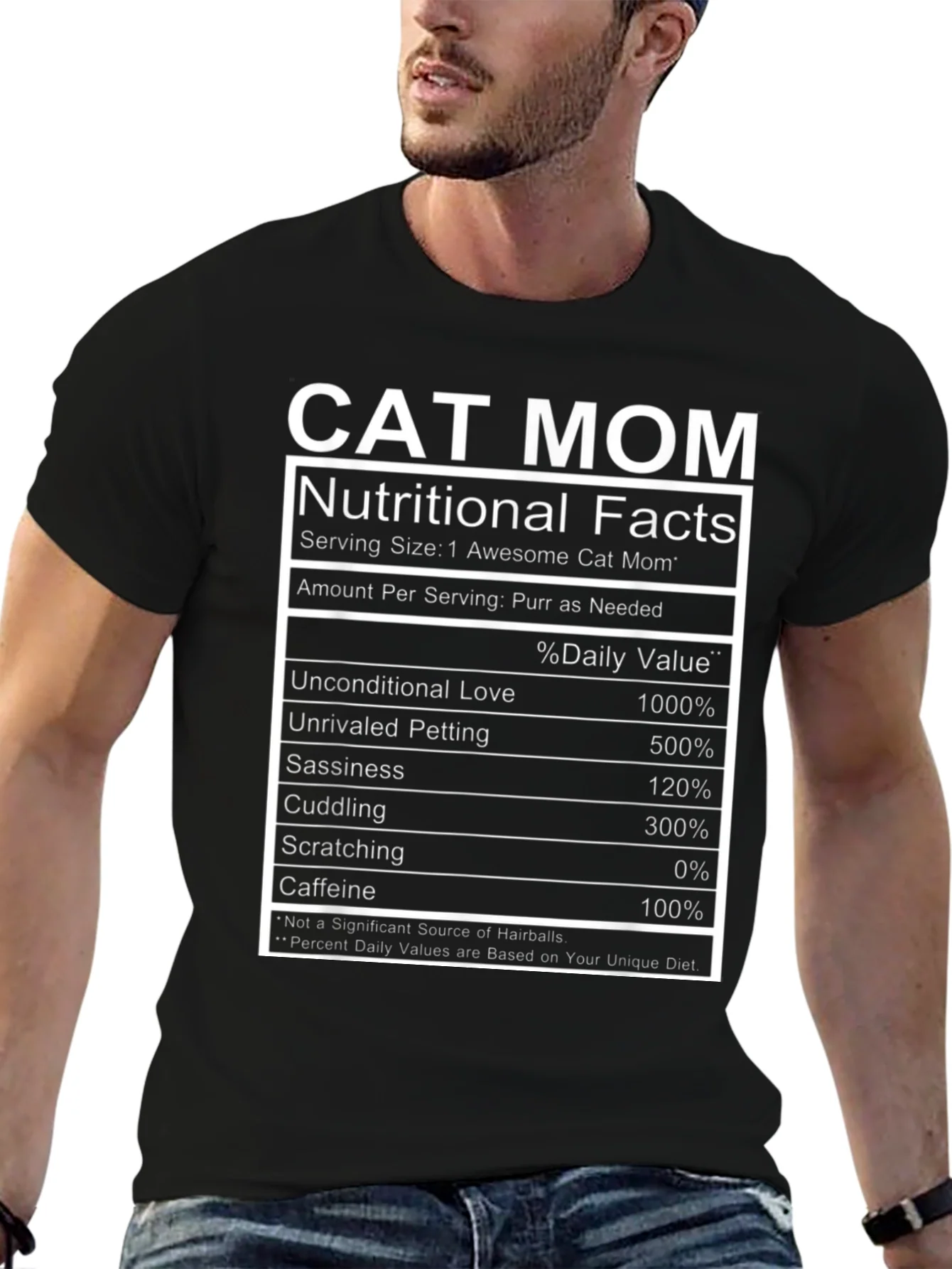 Cat Mom Nutritional Facts Funny T-Shirt