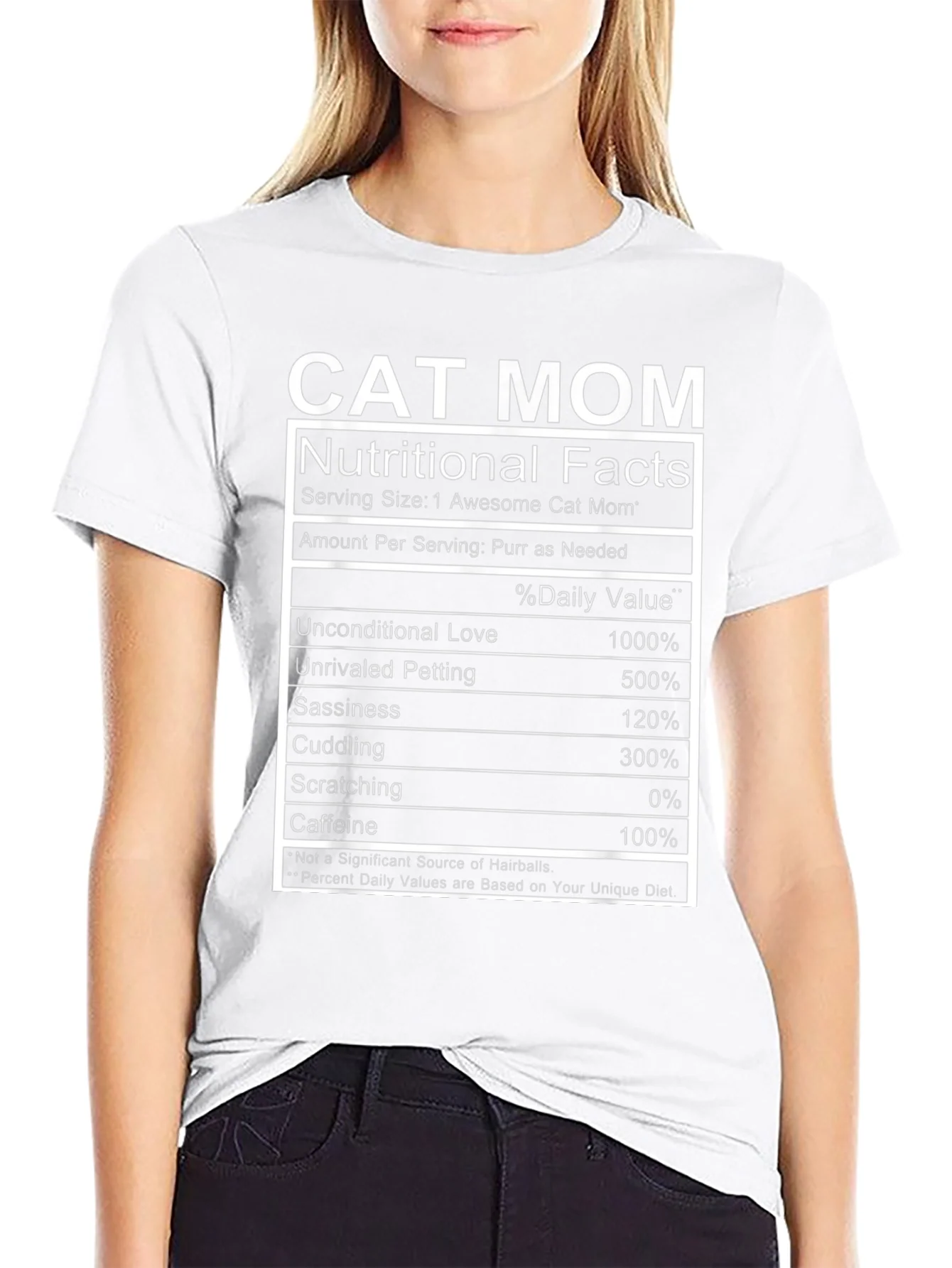 Cat Mom Nutritional Facts Funny T-Shirt