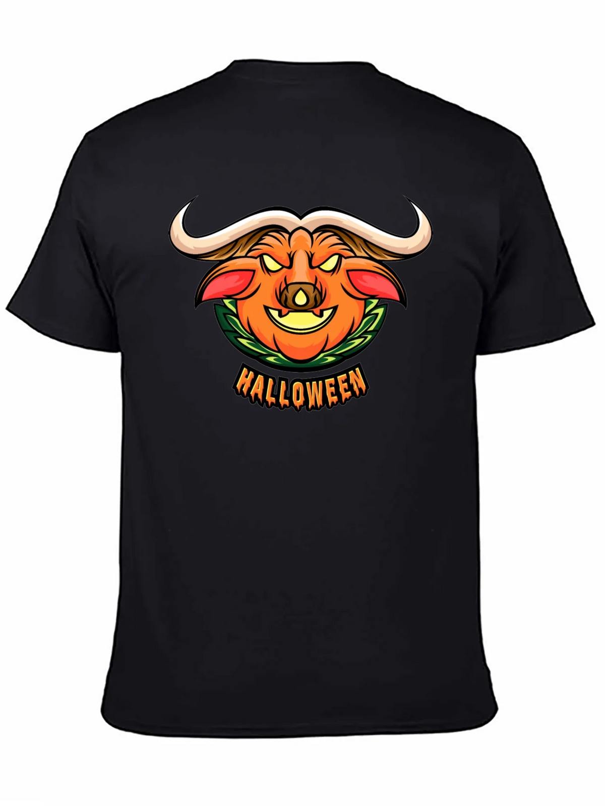 Halloween Pumpkin Buffalo Graphic T-Shirt