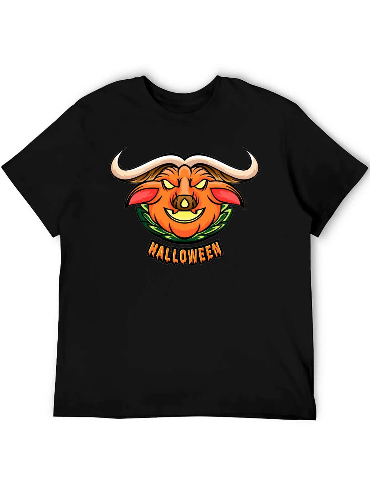 Halloween Pumpkin Buffalo Graphic T-Shirt