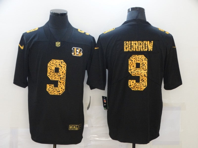Men's Cincinnati Bengals Joe Burrow #9 Black Player Game Jersey1