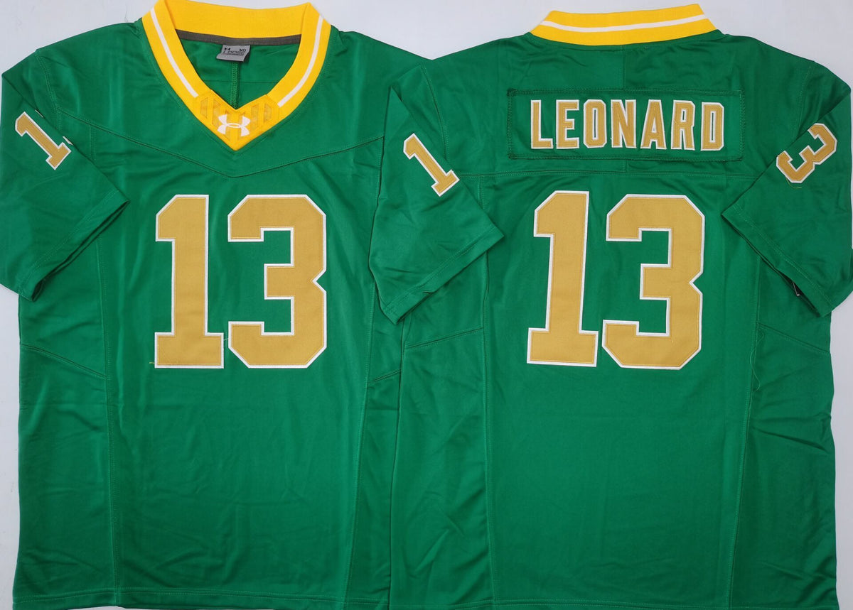 Men's Norte Dame Fighting Irish Riley Leonard #13 Green Player Jersey