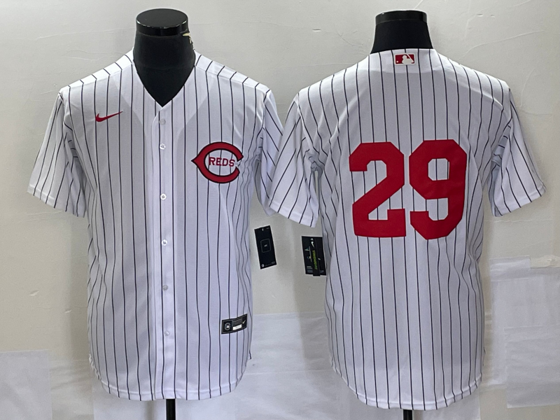 Men's Cincinnati Reds TJ Friedl #29 White 2022  at Field of Dreams Game Authentic Player Jersey1