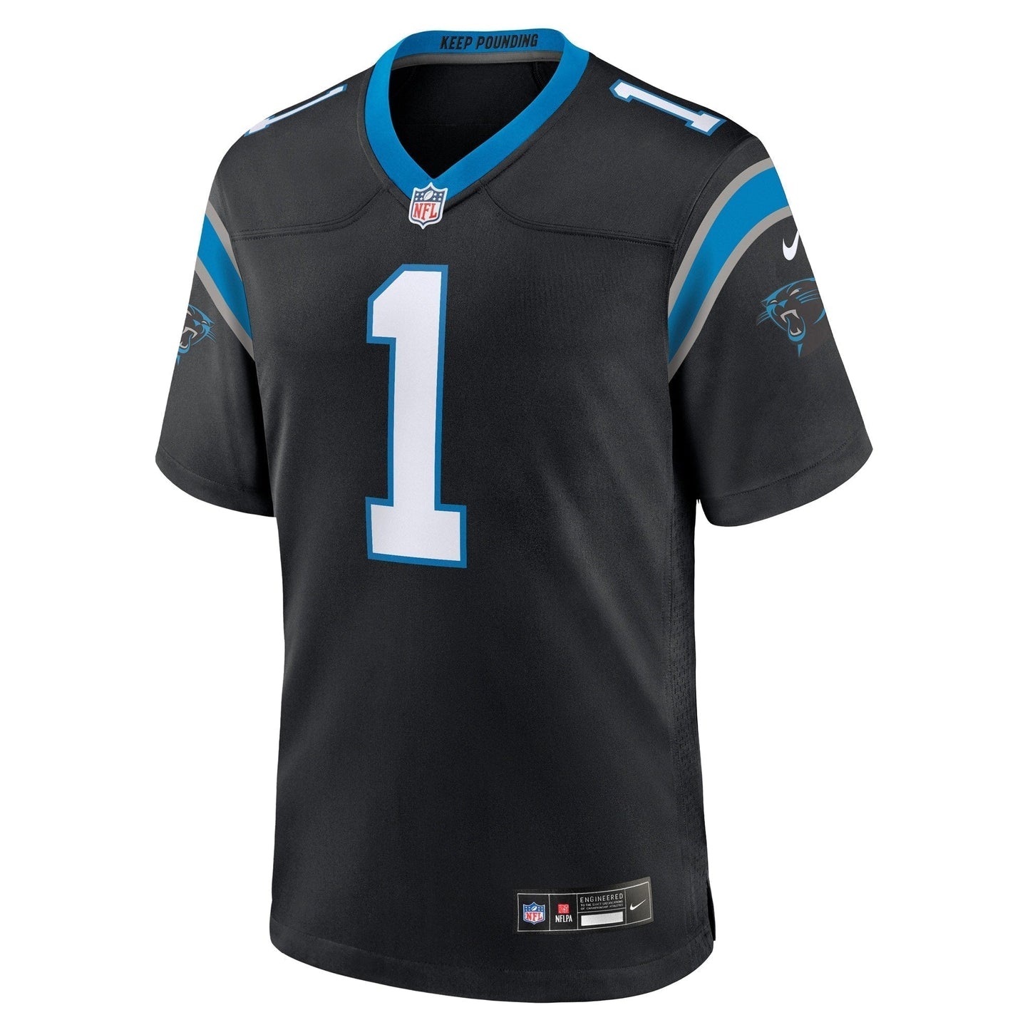 Number 1 Groom Carolina Panthers  Game Jersey - Black