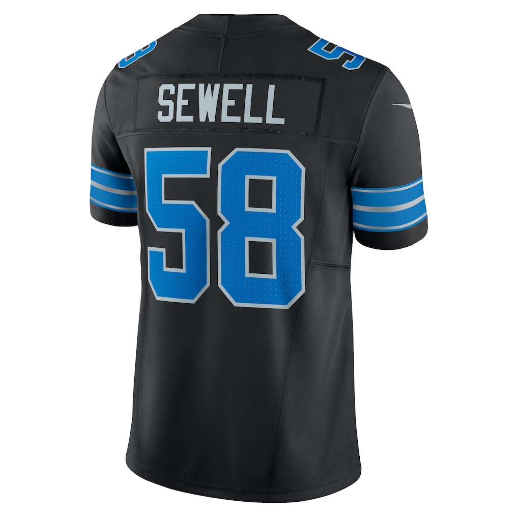 D.Lions #58 Penei Sewell Black Vapor F.U.S.E. Alternate Limited Jersey