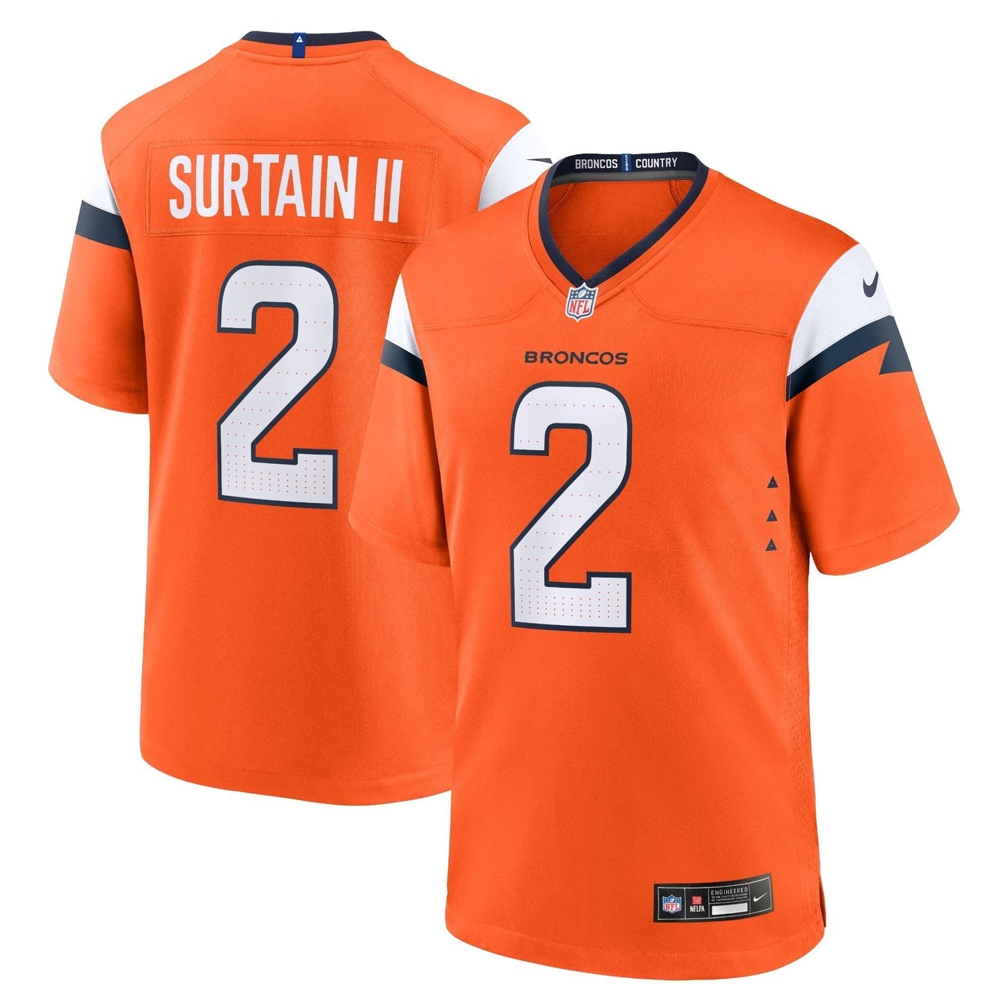Patrick Surtain II Denver Broncos  Mile High Collection Game Jersey - Orange