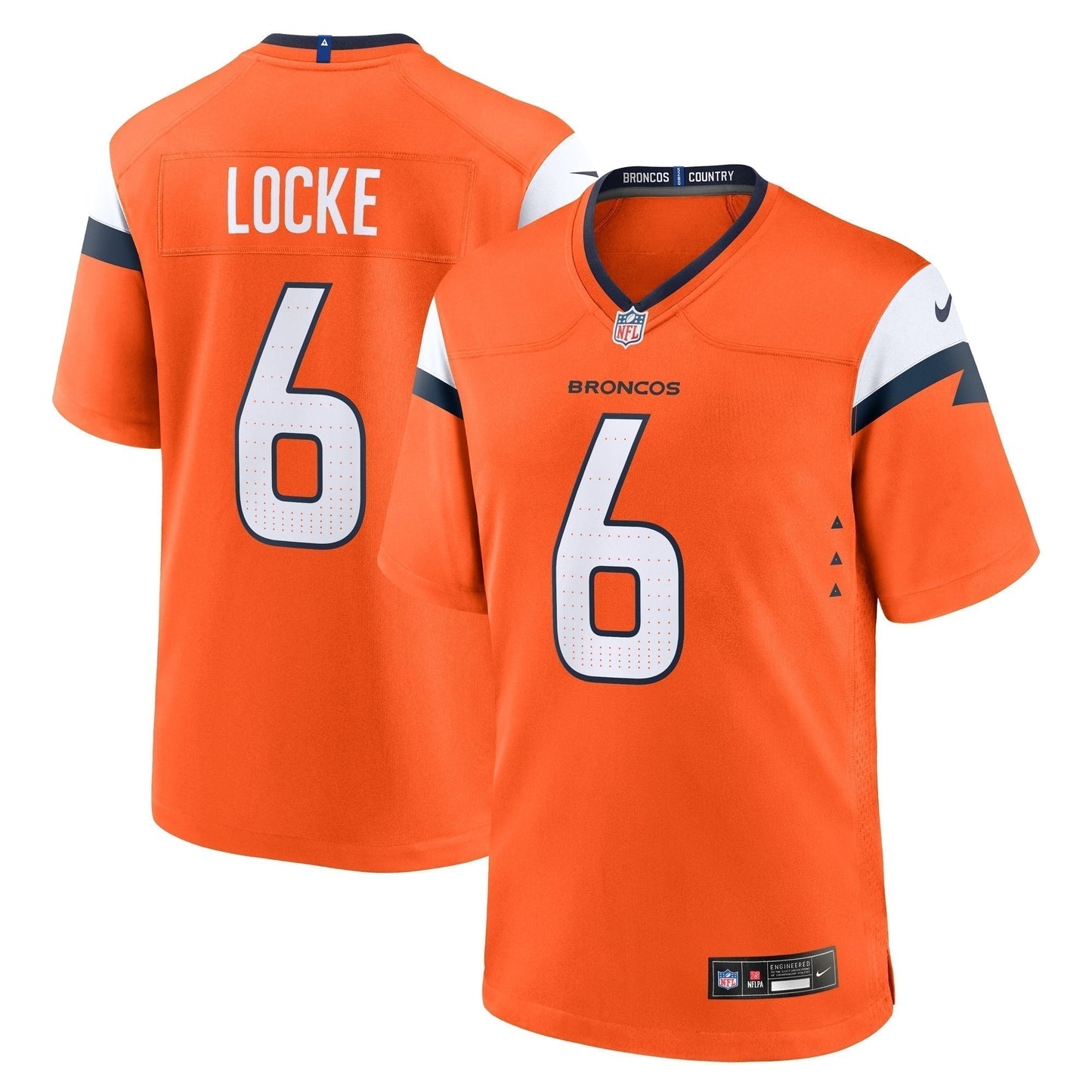 P.J. Locke Denver Broncos  Team Game Jersey -  Orange
