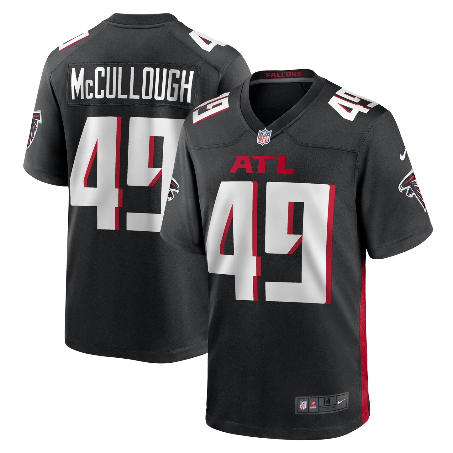 Liam McCullough Atlanta Falcons  Team Game Jersey -  Black