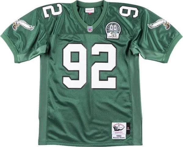 Men's  Reggie White Green Philadelphia Eagles Authentic Throwback Retired Player Jersey