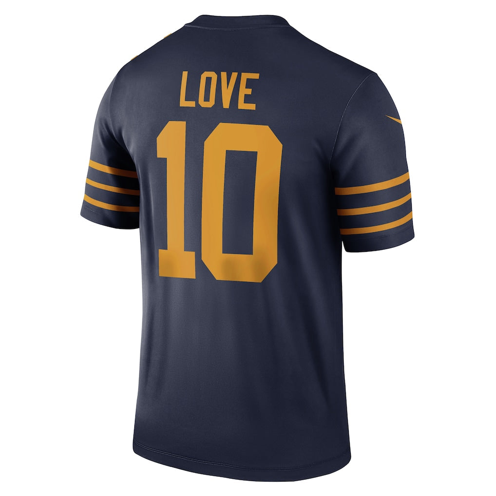 GB. Packers #10 Jordan Love Navy The 1923 Classic Legend Player Dri-FIT Top Jersey
