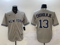 Men's New York Yankees Jazz Chisholm Jr. #13 Gray Replica Player Jersey