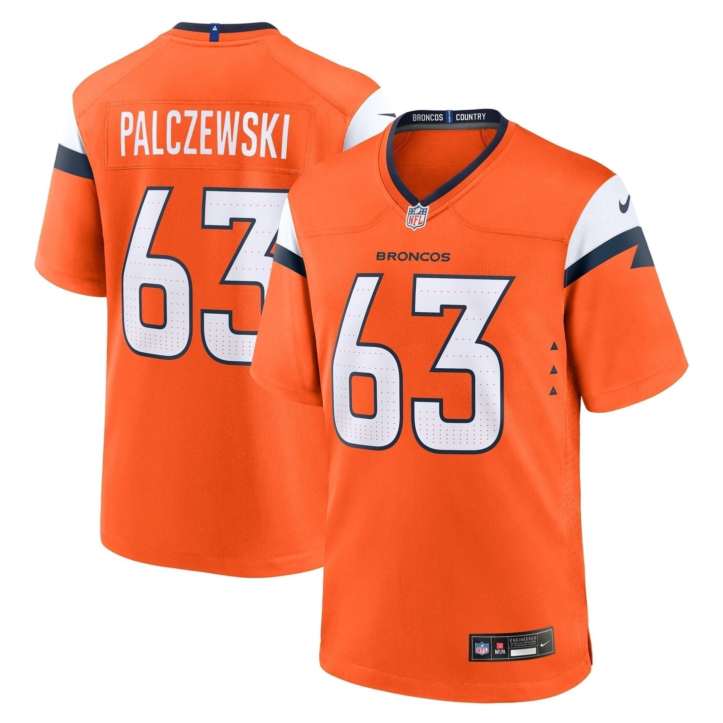 Alex Palczewski Denver Broncos  Team Game Jersey -  Orange