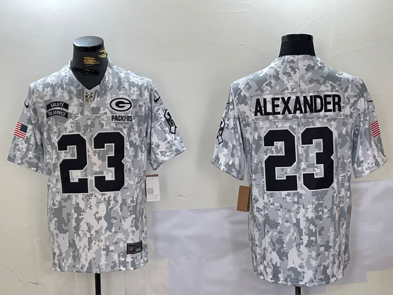 Men's Green Bay Packers Jaire Alexander Arctic Camo 2024 Salute to Service Limited Jersey