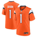 Number 1 Groom Denver Broncos  Game Jersey - Orange