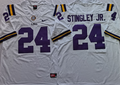 Men's LSU Tigers Clyde Derek Stingley Jr. White Player Game Jersey