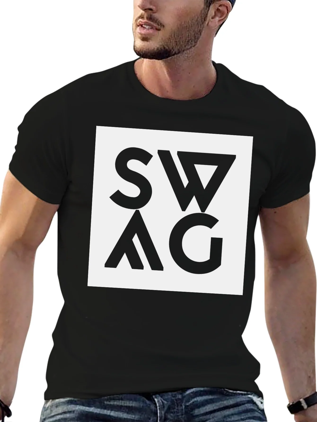 Swag Graphic Tee - Black Cotton Blend