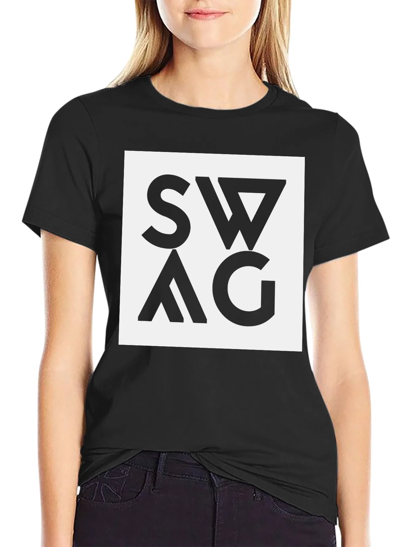 Swag Graphic Tee - Black Cotton Blend