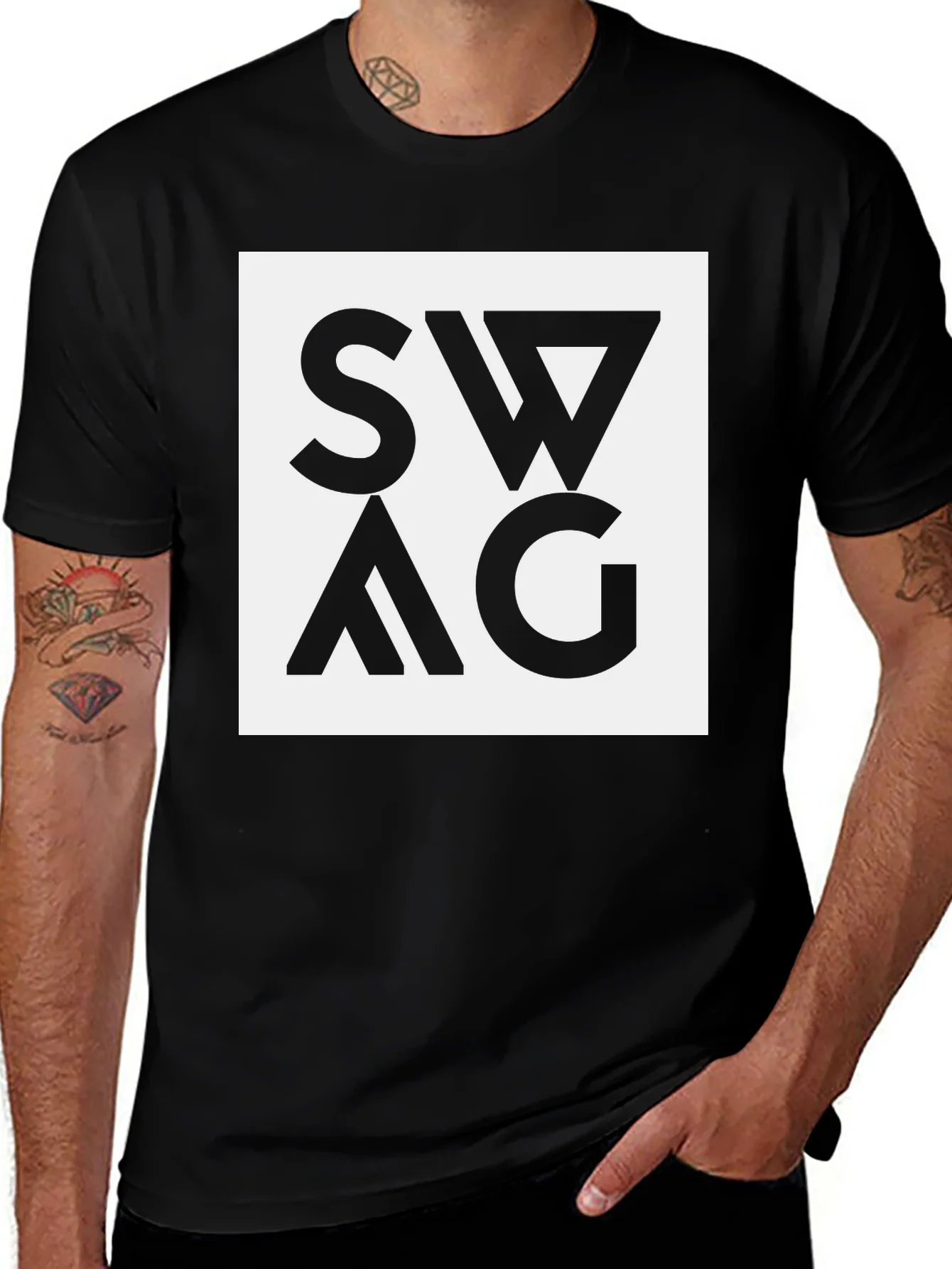 Swag Graphic Tee - Black Cotton Blend