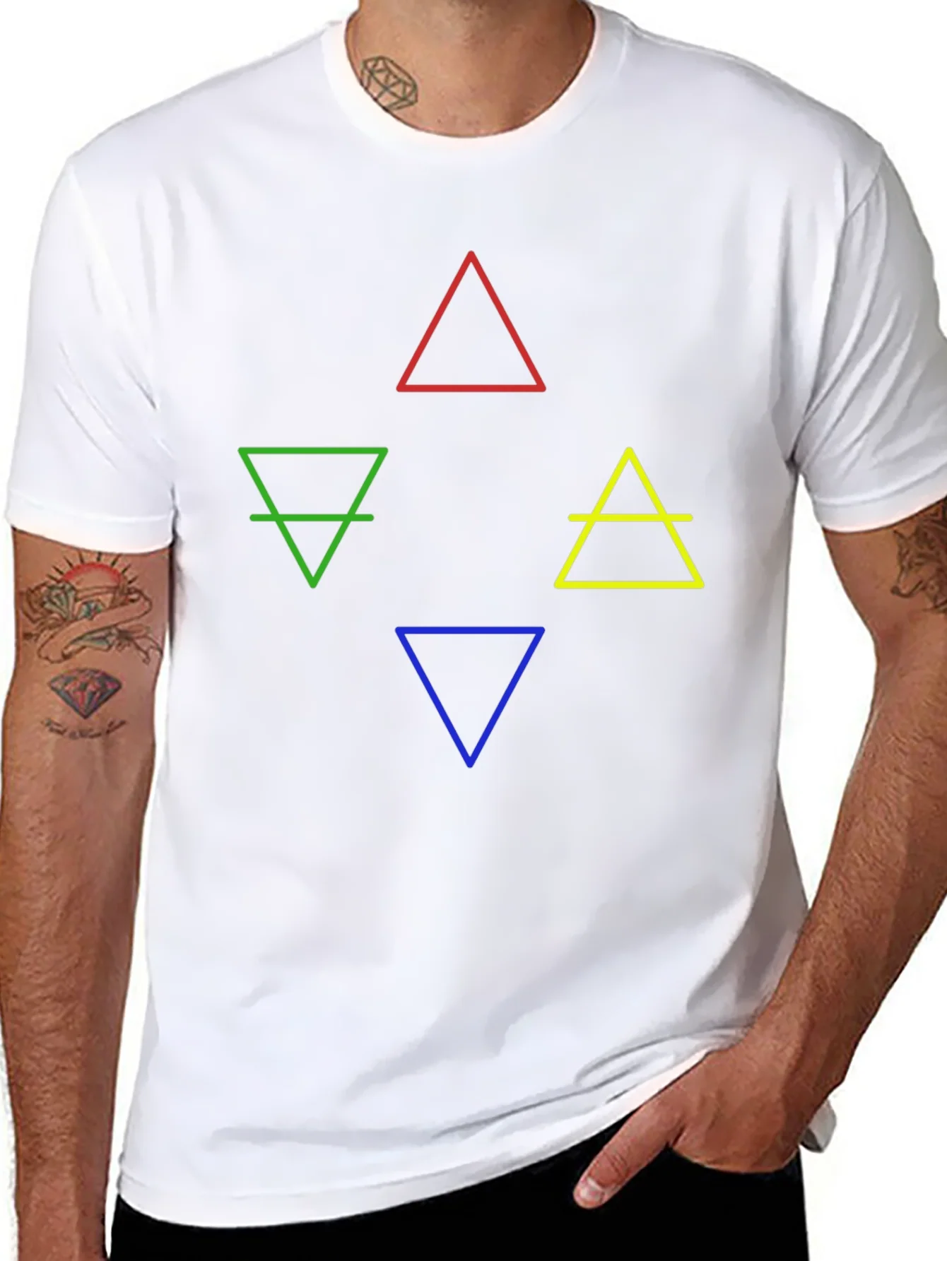 Elements Symbol Graphic T-Shirt - Earth Fire Water Air