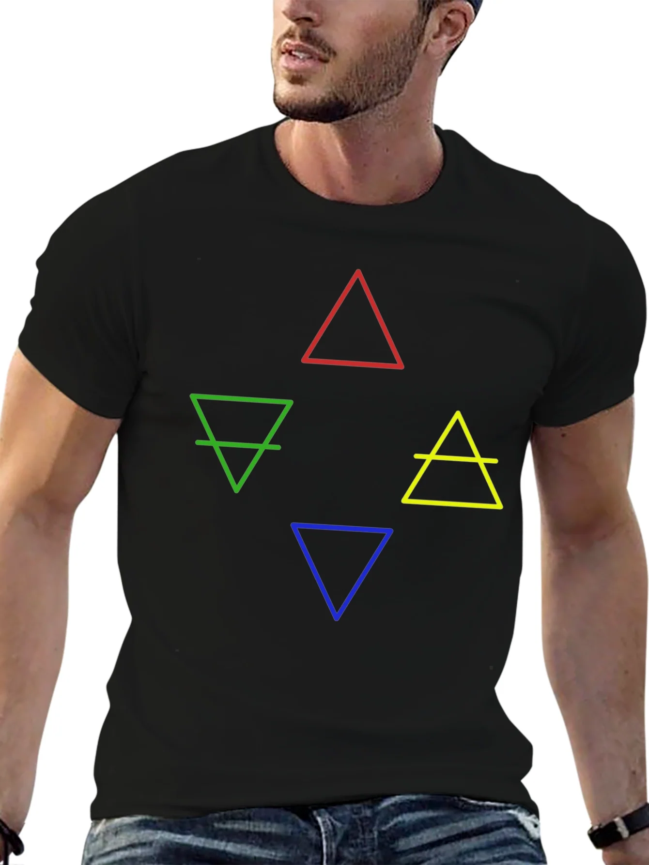 Elements Symbol Graphic T-Shirt - Earth Fire Water Air