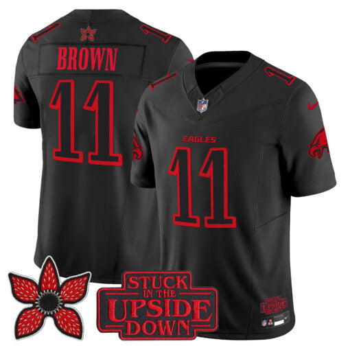 A.J. Brown Philadelphia Eagles Stranger Things Edition Jersey - Black