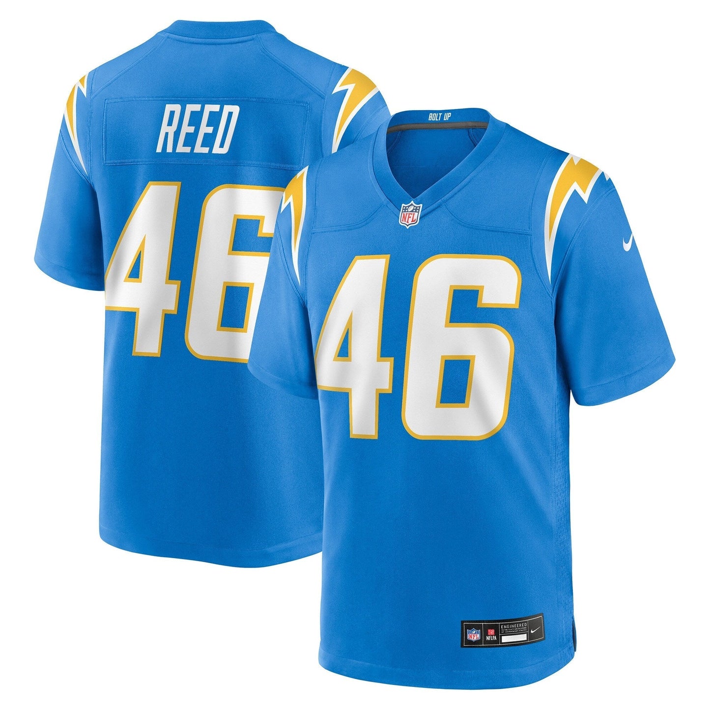 Los Angeles Chargers Nikko Reed Powder Blue Team Game Jersey