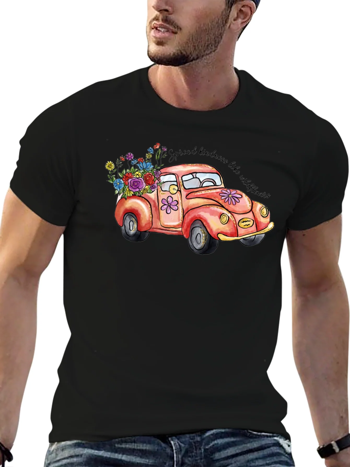 Kindness Car Graphic Tee - Black
