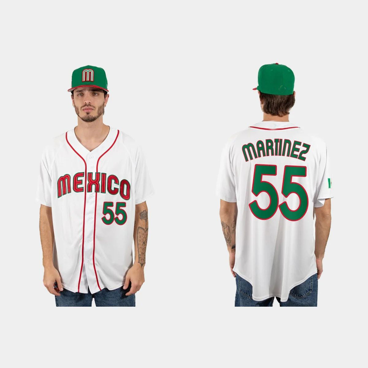#55 ADRIAN MARTINEZ MEXICO BASEBALL 2023 WORLD BASEBALL CLASSIC JERSEY C WHITE Stitches Baseball Jerseys
