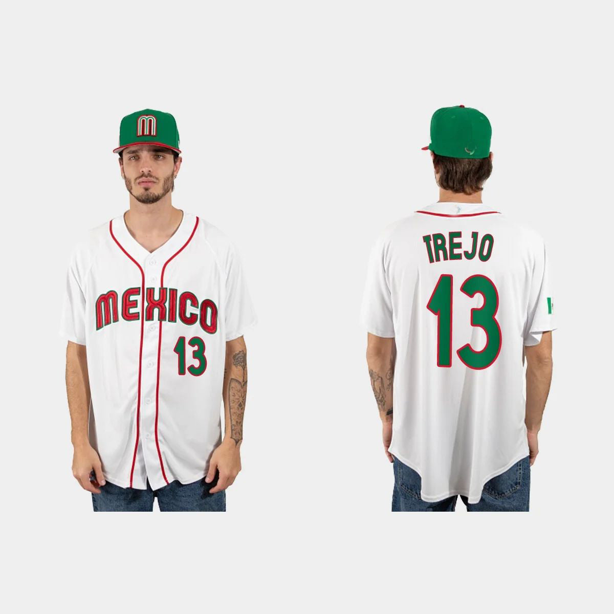 #13 ALAN TREJO MEXICO BASEBALL 2023 WORLD BASEBALL CLASSIC JERSEY C WHITE  Stitches Baseball Jerseys