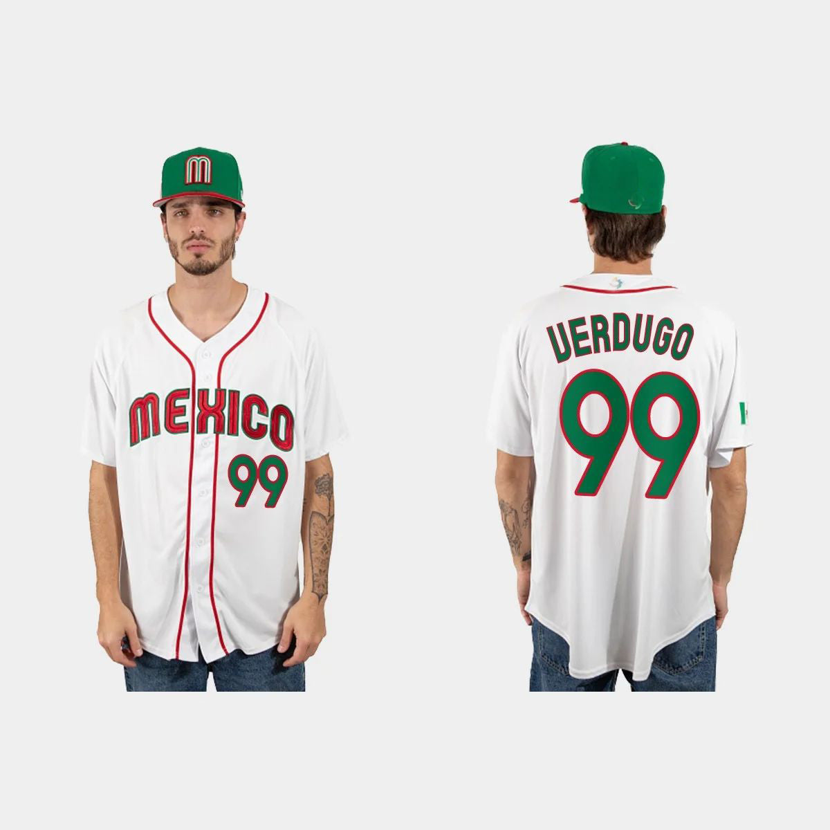 #99 ALEX VERDUGO MEXICO BASEBALL 2023 WORLD BASEBALL CLASSIC JERSEY C WHITE Stitches Baseball Jerseys