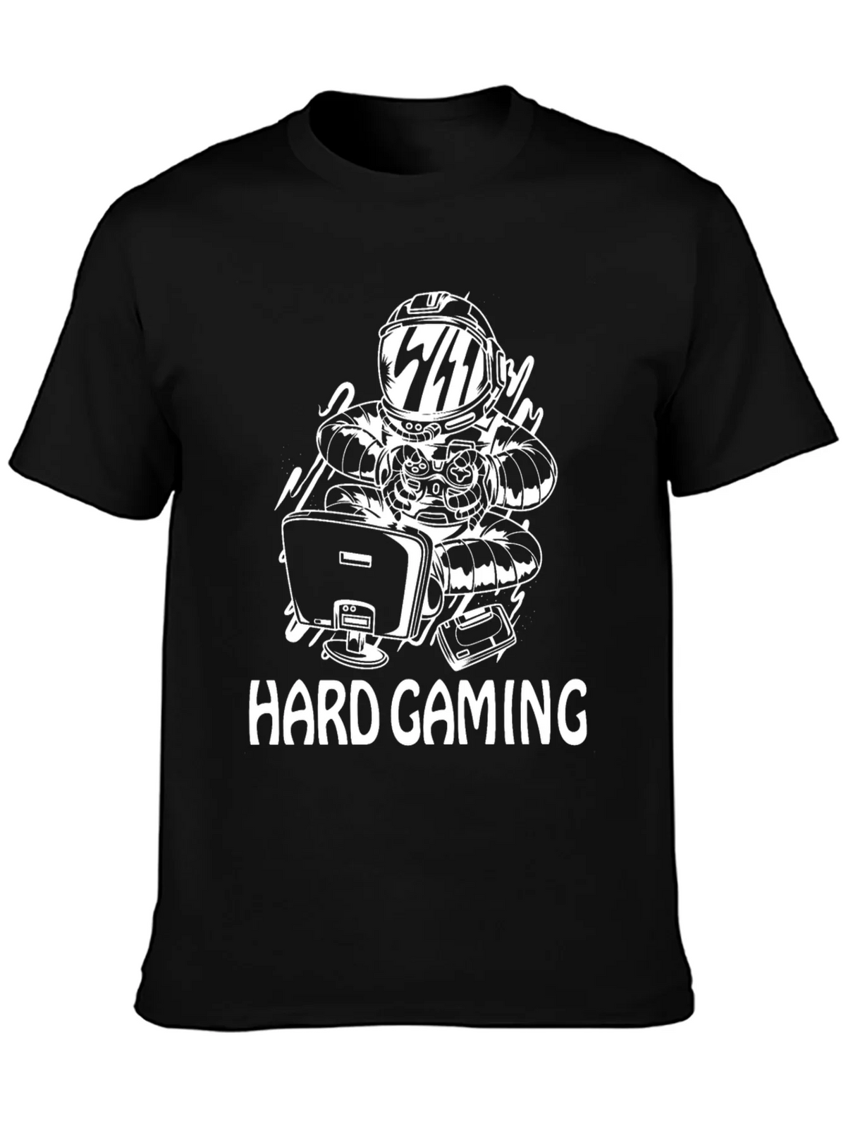 Hard Gaming Astronaut Graphic T-Shirt