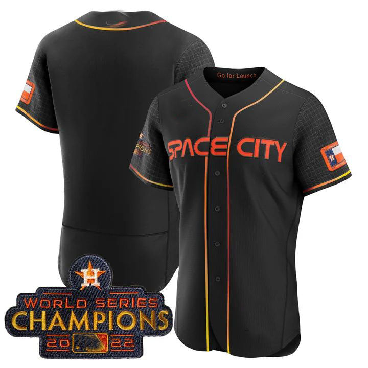Houston Astros BLACK 2023 SPACE CITY CHAMPIONS FLEX JERSEY CALL STITCHEDBaseball Jerseys