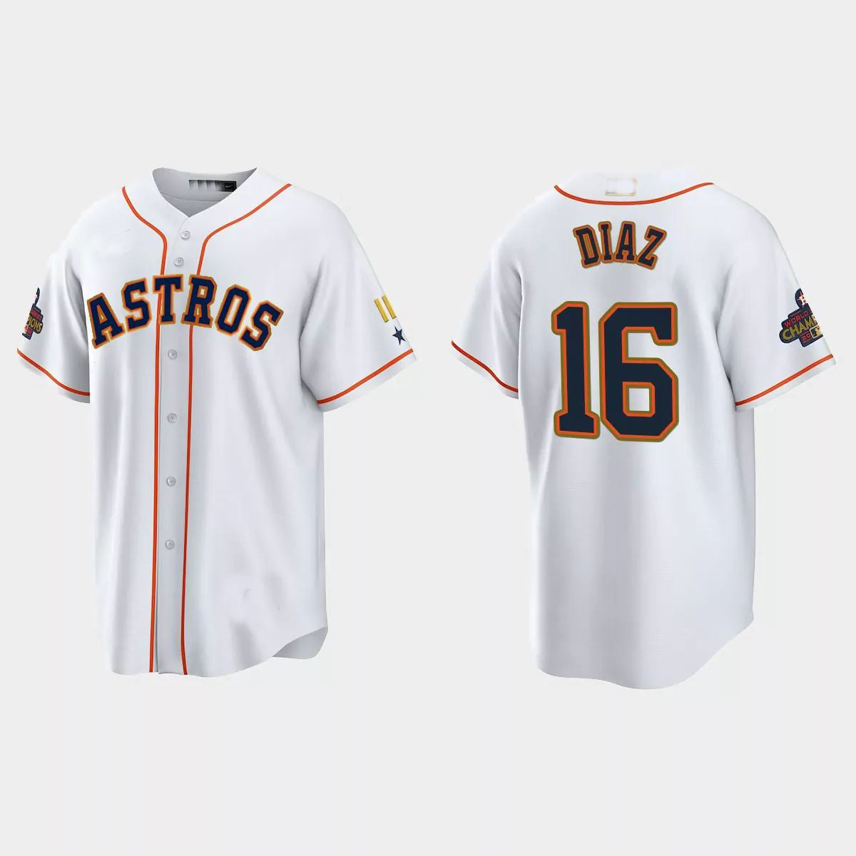 #16 Aledmys Diaz Houston Astros 2023 Gold Program Jersey C White Stitches Baseball Jerseys