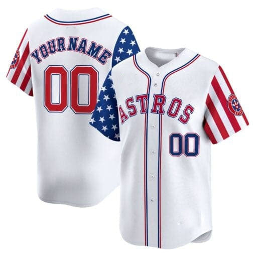 Custom Houston Astros 2024 Independence Day Vapor Premier Limited White C All Stitched Baseball Jersey