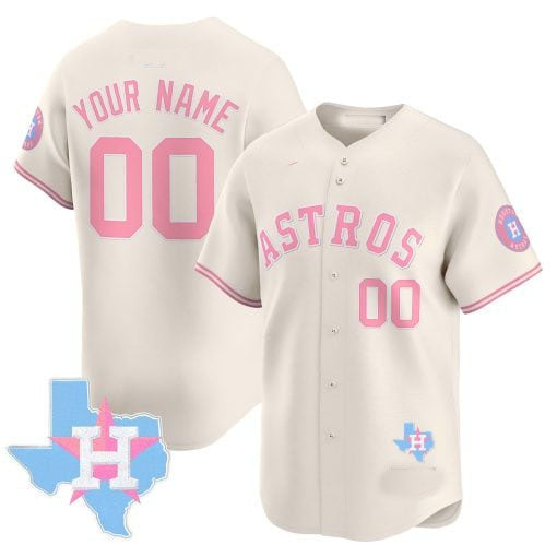 Custom Houston Astros Bubblegum Blue Vapor Premier Limited C All Stitched Baseball Jersey