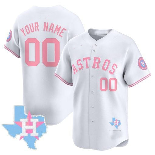 Custom Houston Astros Bubblegum Blue Vapor Premier Limited C All Stitched Baseball Jersey
