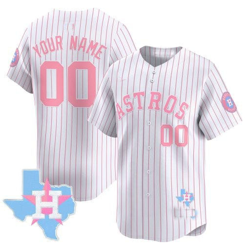 Custom Houston Astros Bubblegum Blue Vapor Premier Limited C All Stitched Baseball Jersey