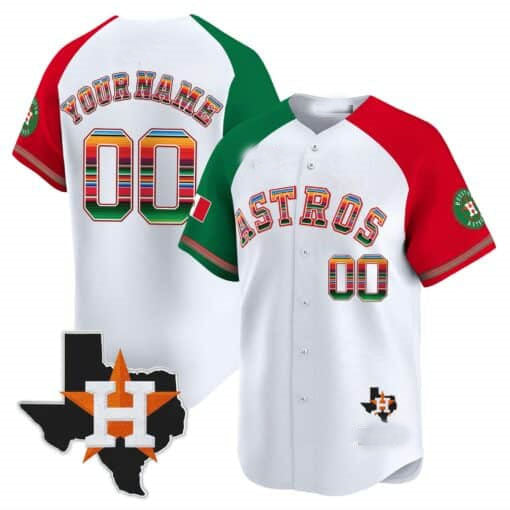 Custom Houston Astros Mexico Texas Patch Vapor Premier Limited WhiteC All Stitched Baseball Jersey