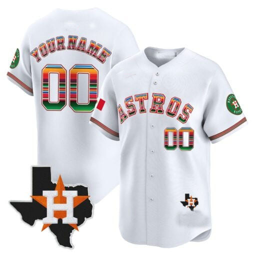 Custom Houston Astros Mexico Texas Patch Vapor Premier Limited C All Stitched Baseball Jersey
