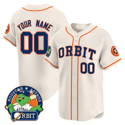 Custom Houston Astros Orbit Patch Vapor Premier Limited C All Stitched Baseball Jersey