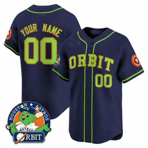 Custom Houston Astros Orbit Patch Vapor Premier Limited C All Stitched Baseball Jersey