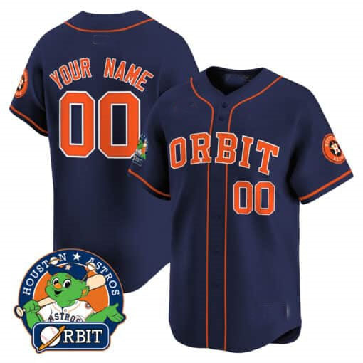 Custom Houston Astros Orbit Patch Vapor Premier Limited C All Stitched Baseball Jersey