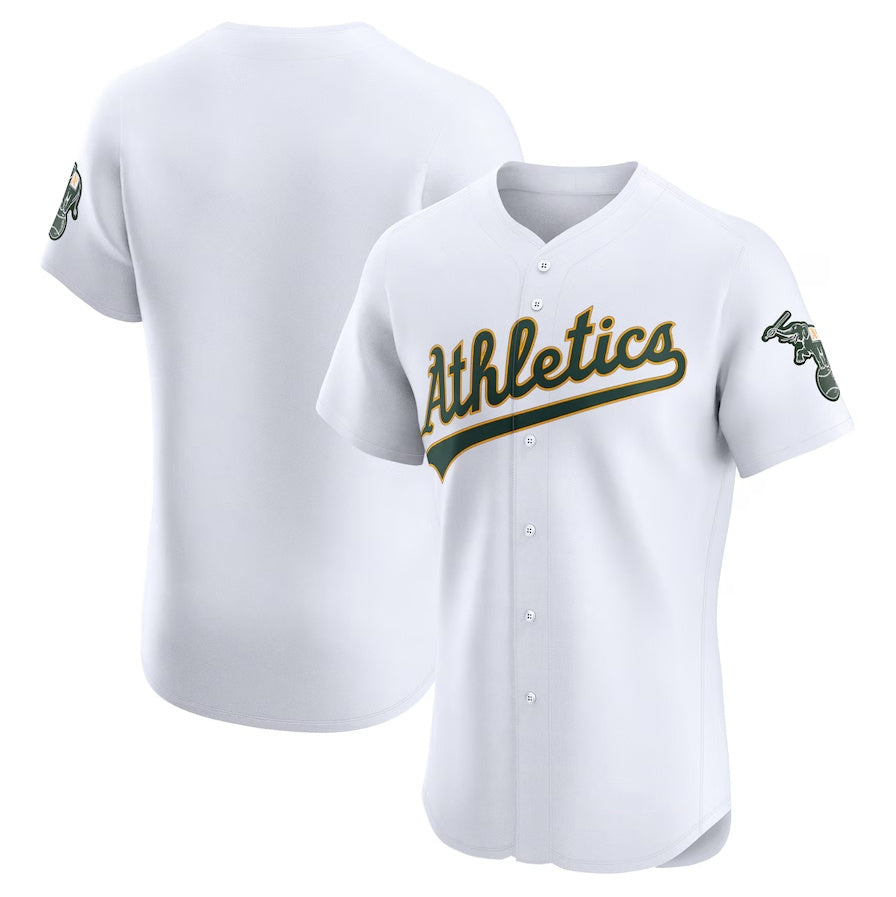 Oakland Athletics Home Elite Jersey - White Stitched Baseball Jersey
