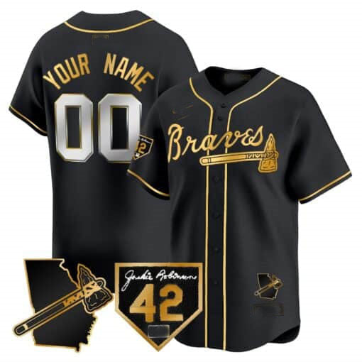 Custom Atlanta Braves 2024 Robinson & Georgia Patch Vapor Premier Limited ¨C All Stitched Baseball Jersey